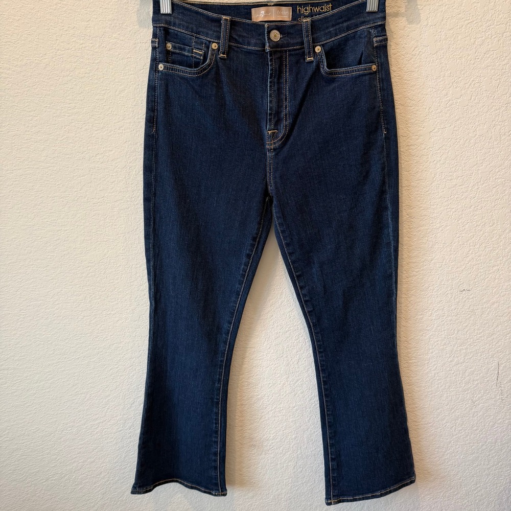 7 For All Mankind b(air) Highwaist Slim Kick Jeans Dark Wash Blue Size 27